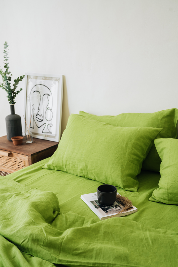 Chartreuse green pillowcase