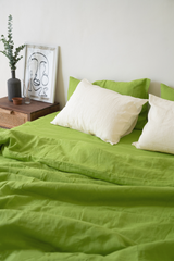 Drap housse vert chartreuse