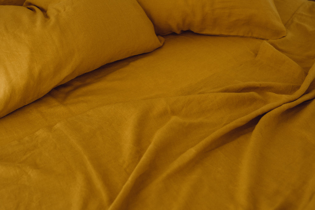 Ochre fitted sheet