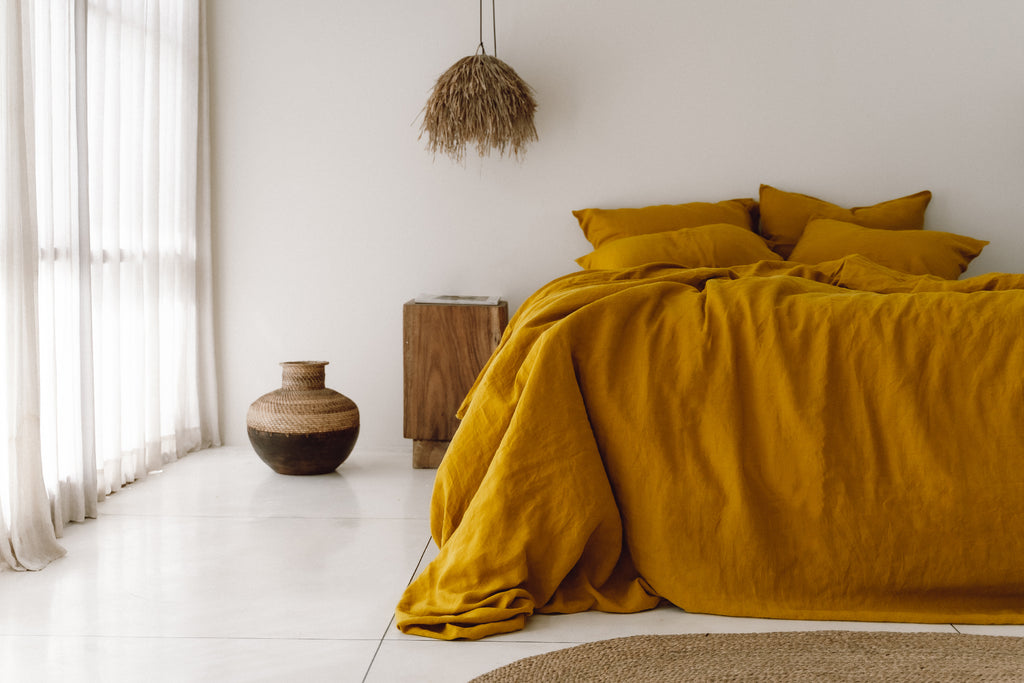 Housse de couette ocre