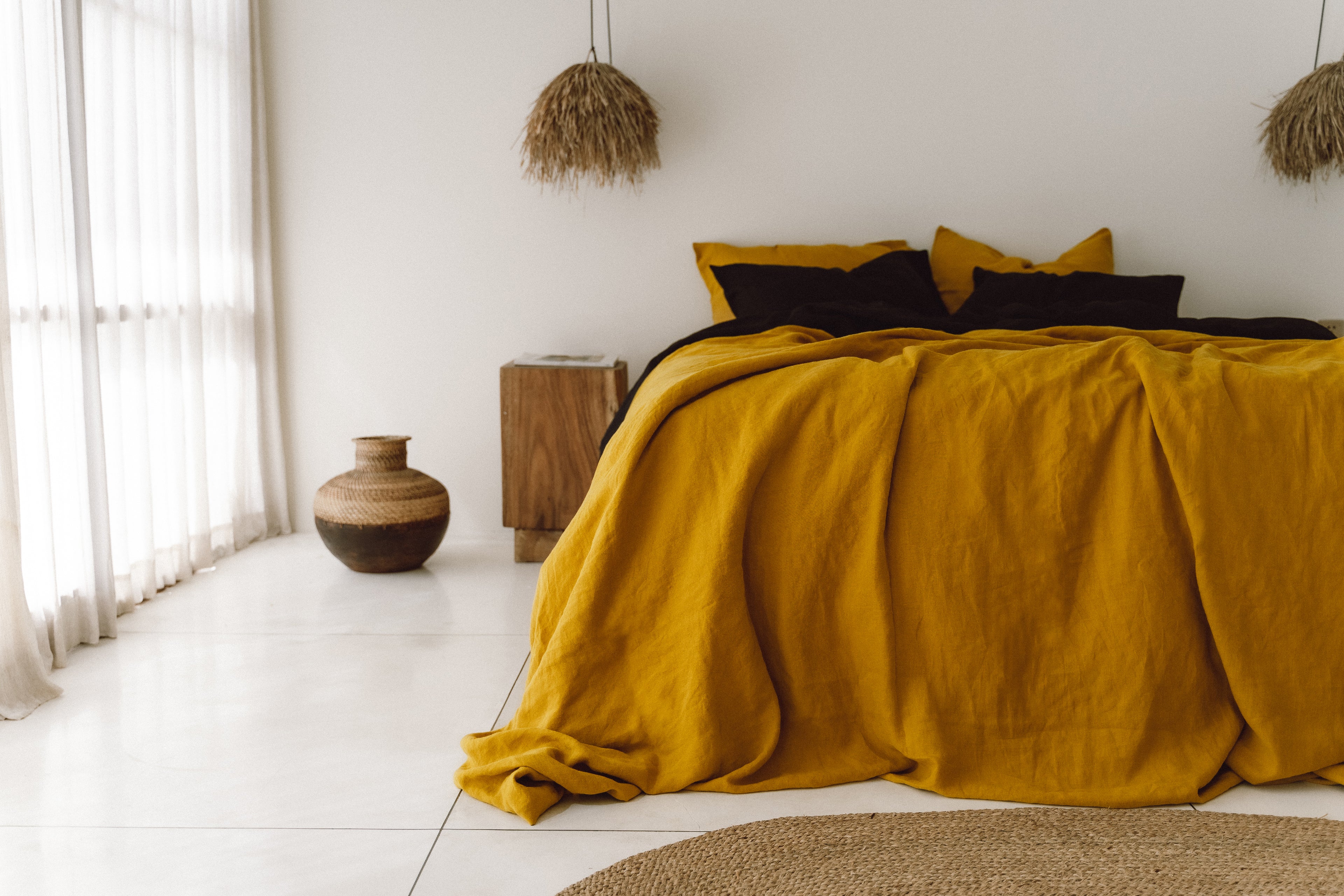 Housse de couette ocre