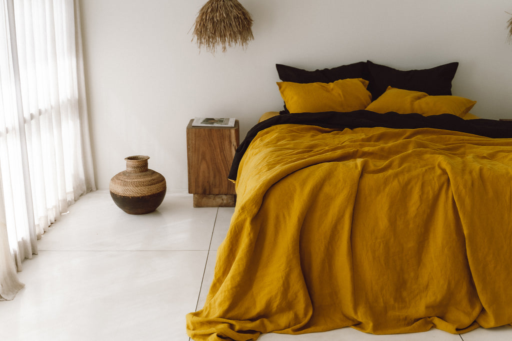 Housse de couette ocre