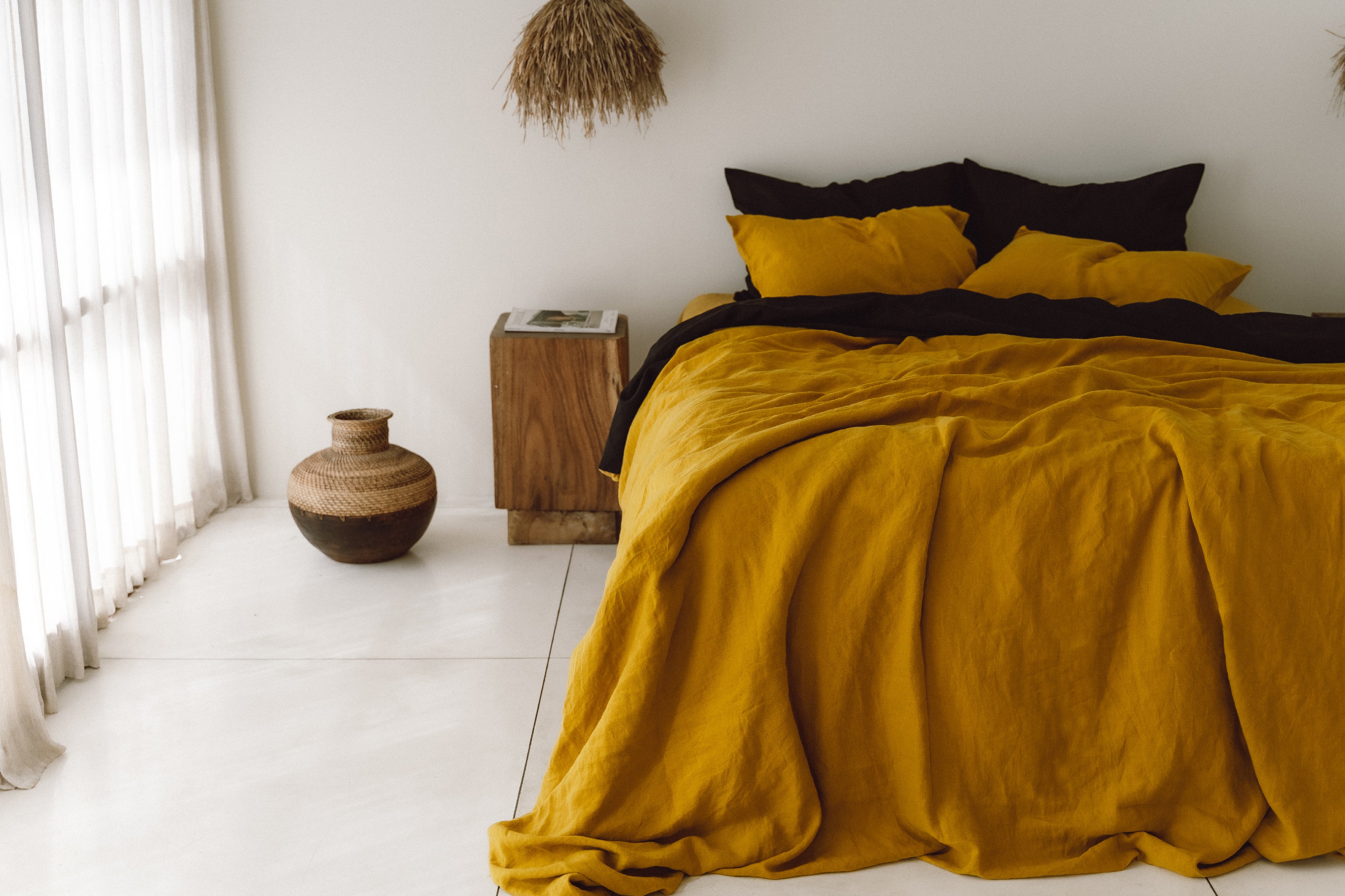 Housse de couette ocre