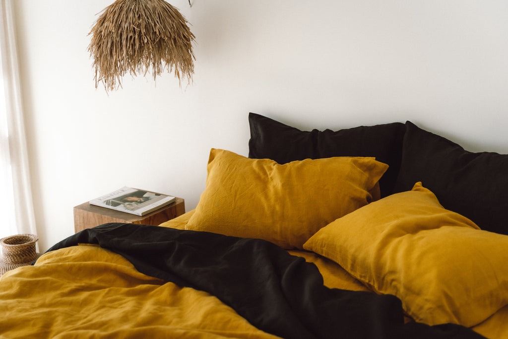 Housse de couette ocre