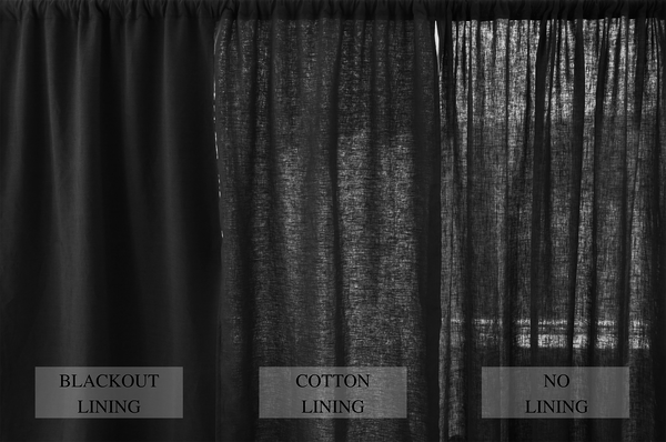 Black linen curtains