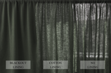Charcoal green linen curtains