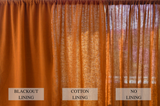 Burnt orange linen curtains