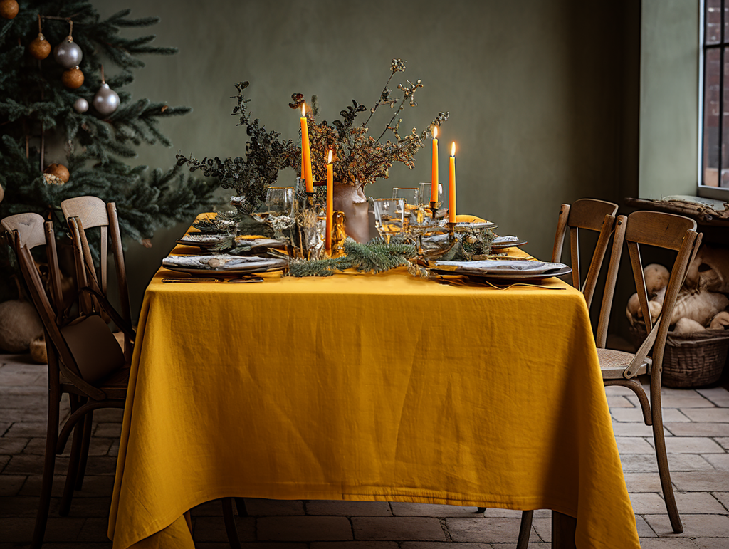 Turmeric tablecloth
