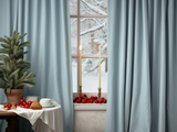 Sky blue curtains