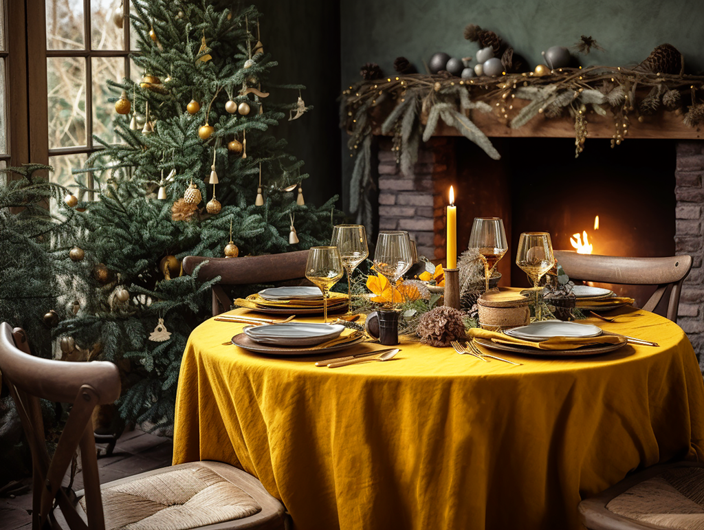 Turmeric tablecloth
