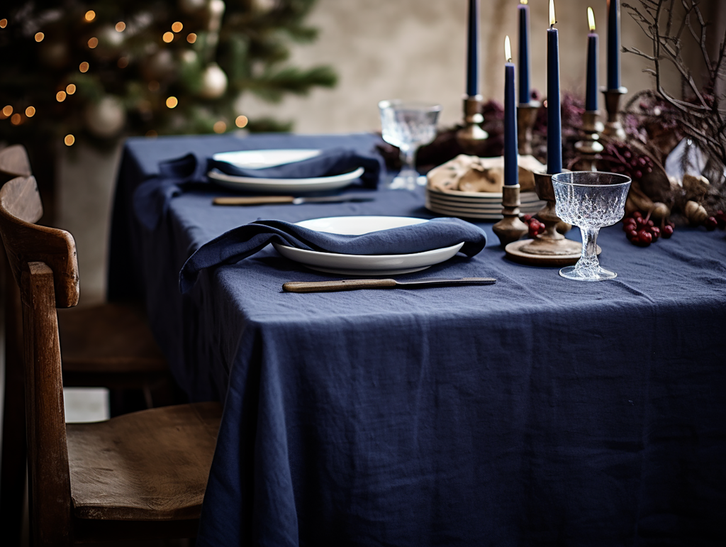 Indigo tablecloth