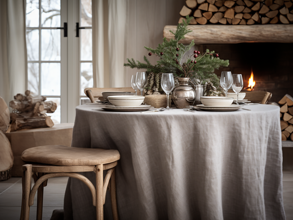 Undyed tablecloth
