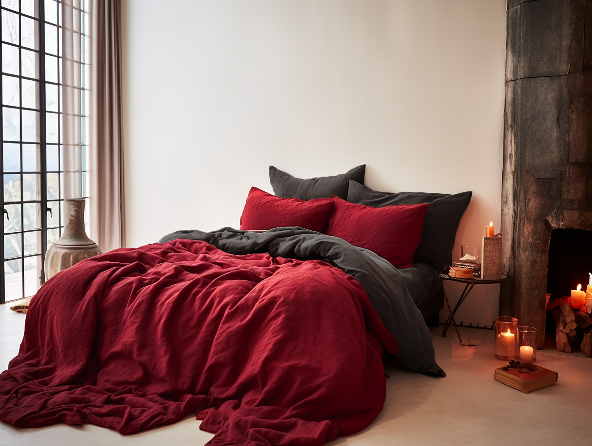 Weihnachtsmaroon-Tagesdecke