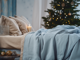 Christmas Sky blue coverlet