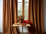 Cinnamon linen curtains