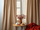 Caramel linen curtains