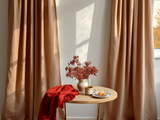 Clay linen curtains