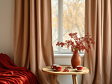 Clay linen curtains