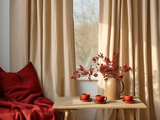 Caramel linen curtains