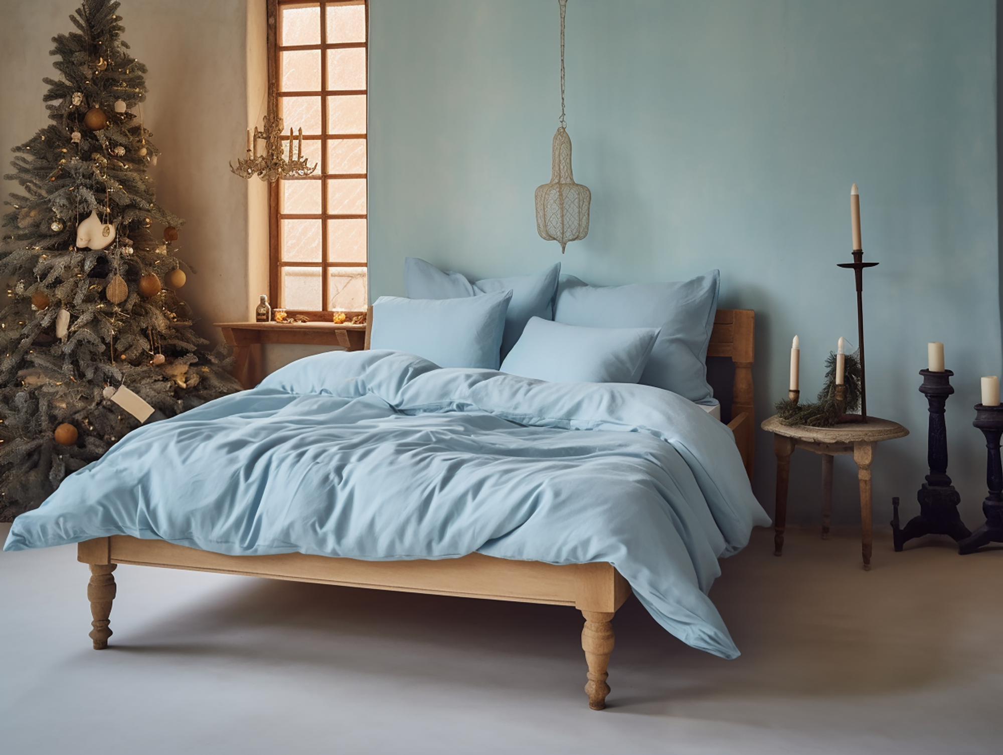 Christmas Sky blue duvet cover