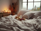 Christmas Undyed linen coverlet