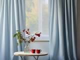 Sky blue linen curtains