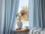 Sky blue linen curtains