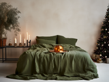 Christmas Dark olive coverlet