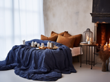 Christmas Indigo coverlet