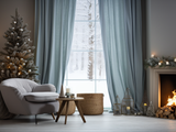 Sky blue curtains