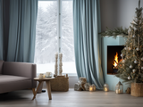 Sky blue curtains