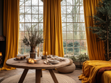 Turmeric linen curtains