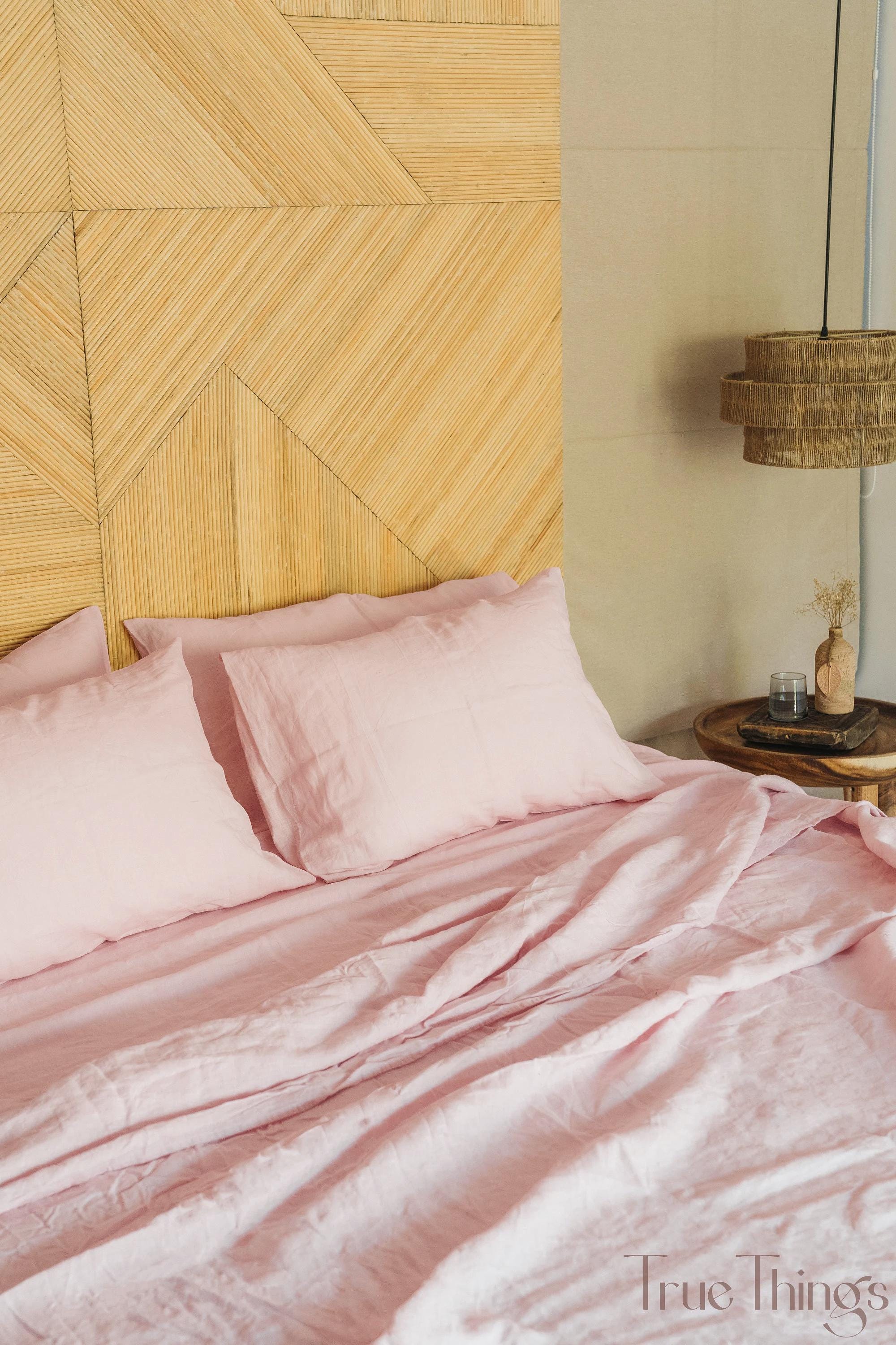 READY TO SHIP 2 Blush pink linen pillowcase Pink pillow cover King Queen Standard Euro Decorative Australian, Custom size Envelope closure