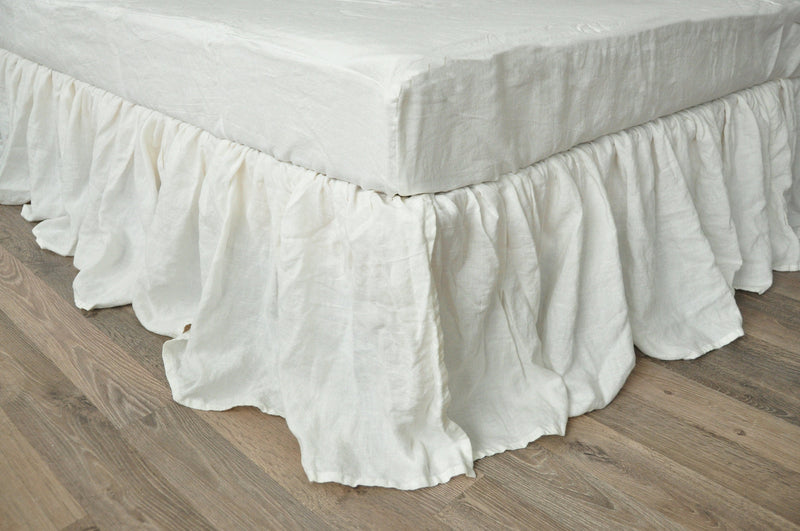 Linen bed skirt