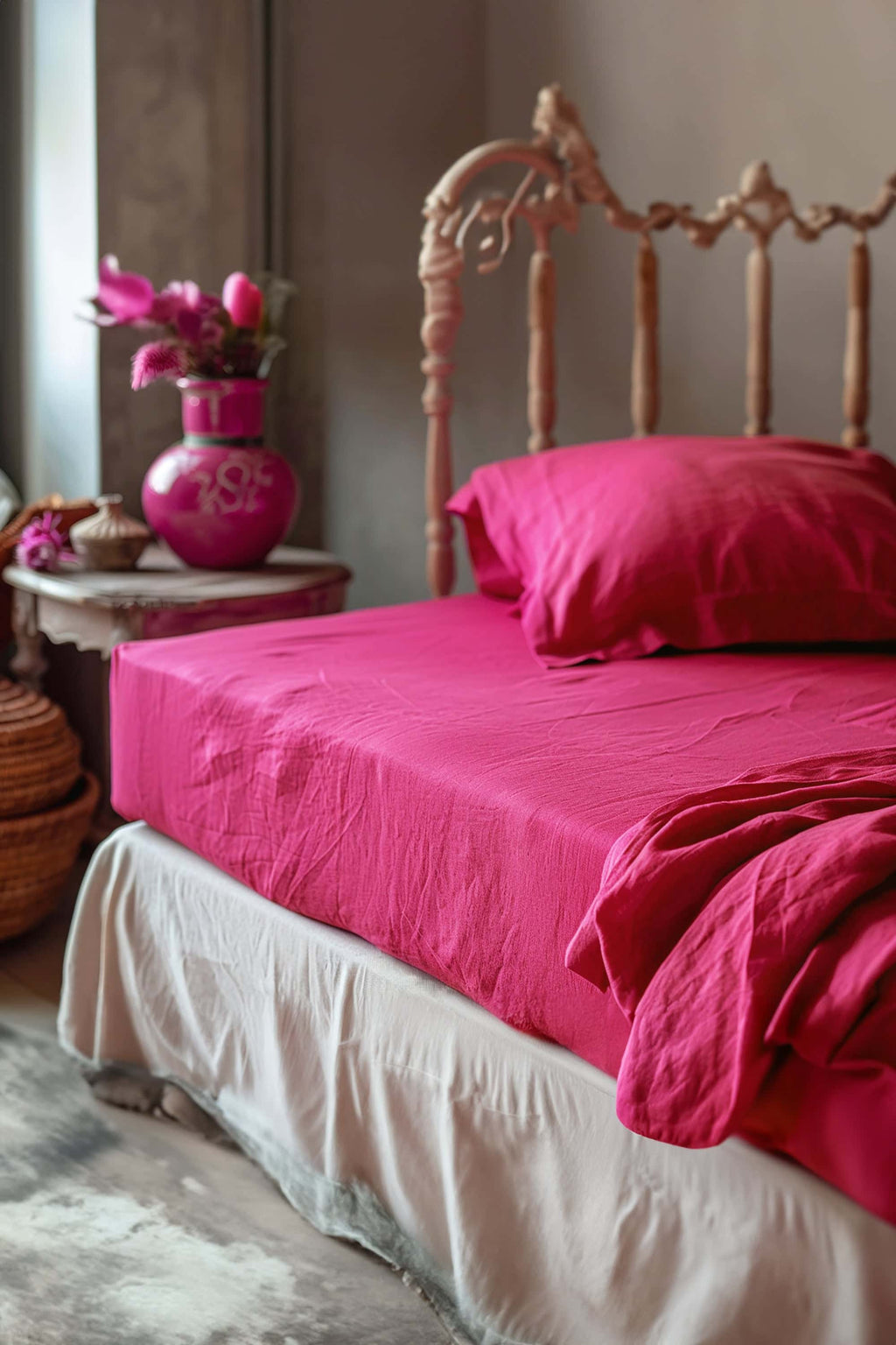 Parure de draps fuchsia