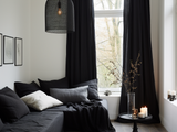 Black linen curtains