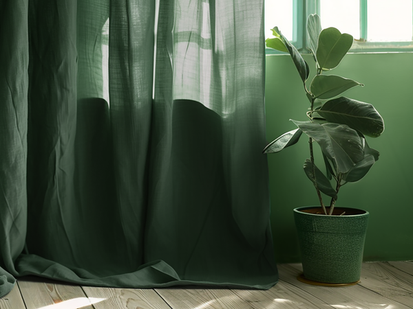 Pine green curtains