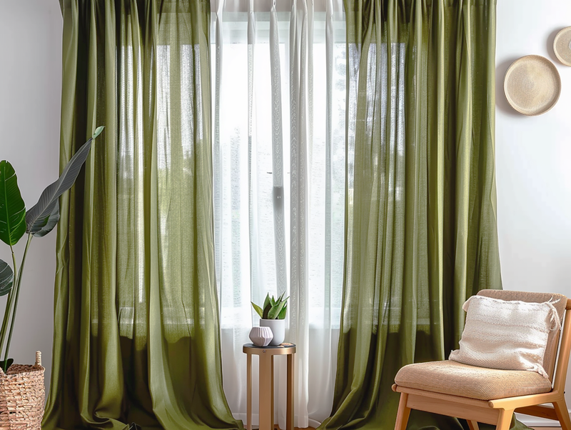 Olive curtains