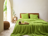 Couvre-lit vert chartreuse