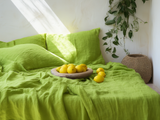 Couvre-lit vert chartreuse