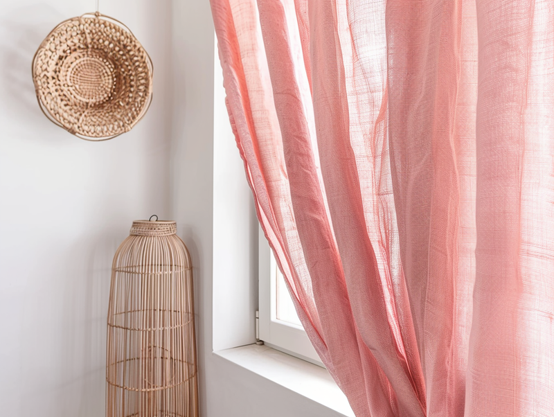 Sunset pink curtains
