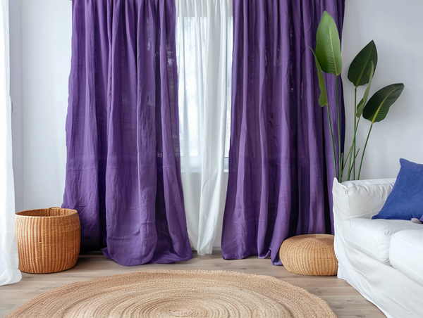 Violet curtains