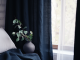 Navy linen curtains