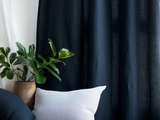 Navy linen curtains