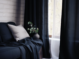 Navy linen curtains