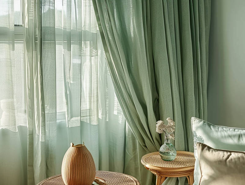 Sage green curtains