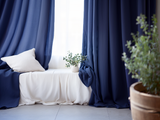 Indigo linen curtains