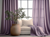 Mauve linen curtains