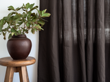 Brown linen curtains