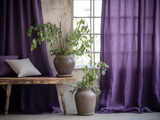 Deep purple linen curtains